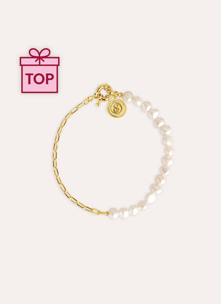 Pulsera Chic Pearl Acero Baño Oro
