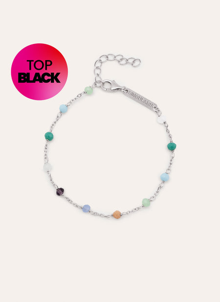 Pulsera Crystals Chain Colors Plata