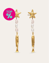 Long Costa Hoop Earrings Steel Gold Plated