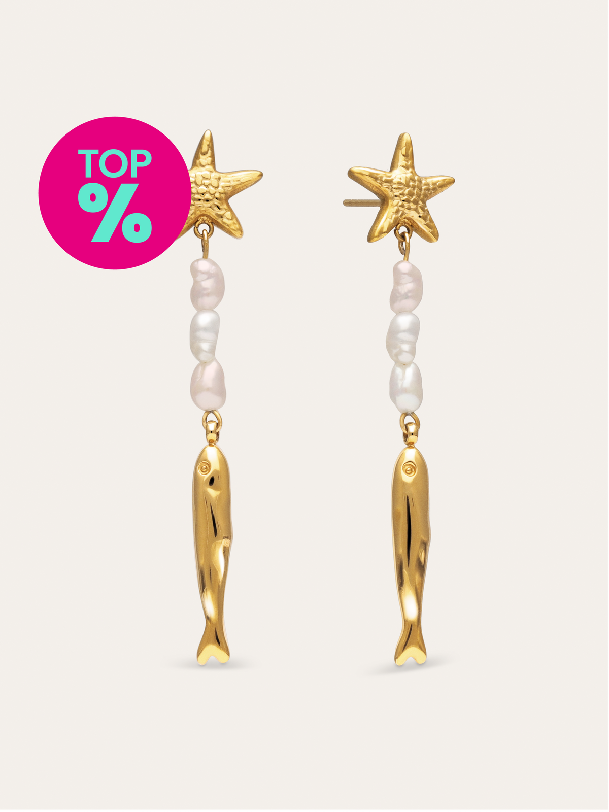 Long Costa Hoop Earrings Steel Gold Plated