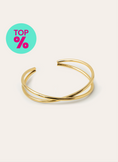 Brazalete Cruzado Acero Baño Oro