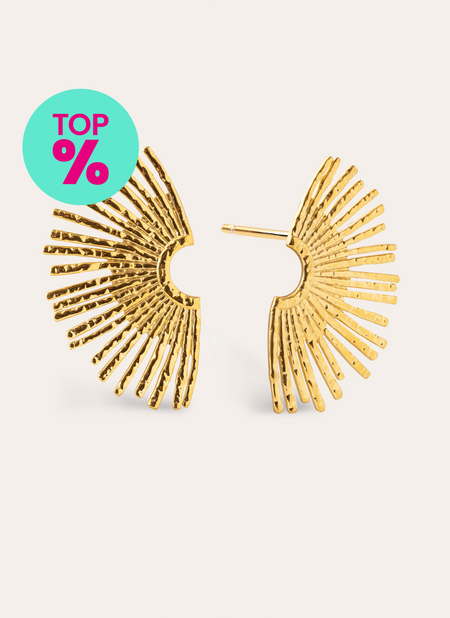 Pendientes Sunbeam Acero Baño Oro