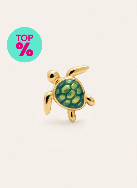 Pendiente Suelto Tortuga Baño Oro
