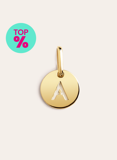 Mini Medallion Letter Silver 18kt Gold Plated
