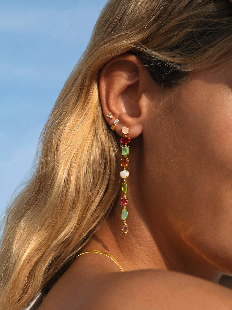 Single Hoop Earring Cleo S Colors Silver Gold Plated