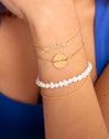 Pulsera Personalizada Moon Plata Baño Oro