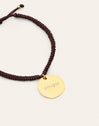 Brown Medallion Personalized Stainless Steel Gold Bracelet