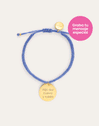 Pulsera Personalizada Medallón Dream Azul Acero Baño Oro