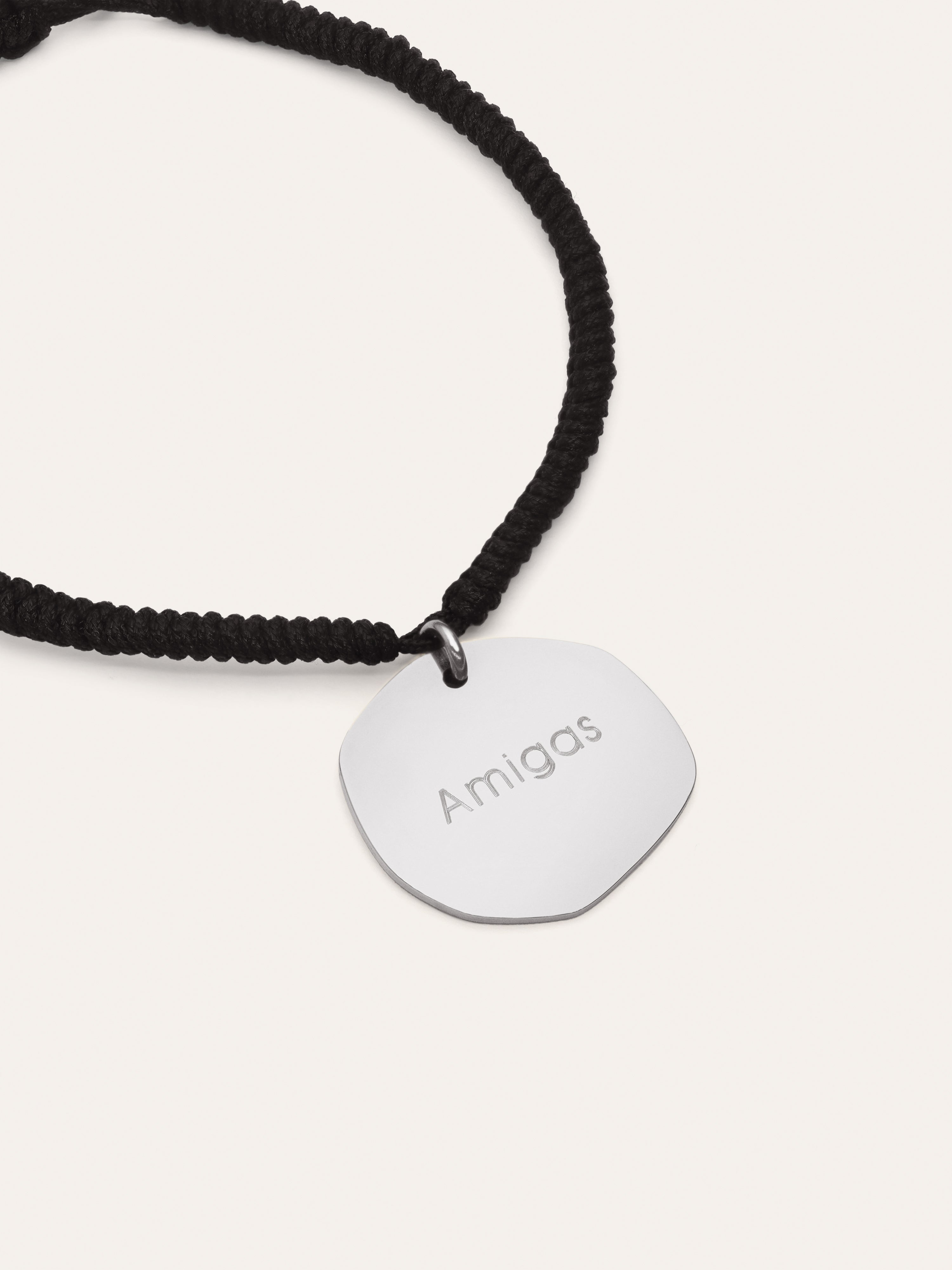 Pulsera Personalizada Medallón Organic Negro Acero