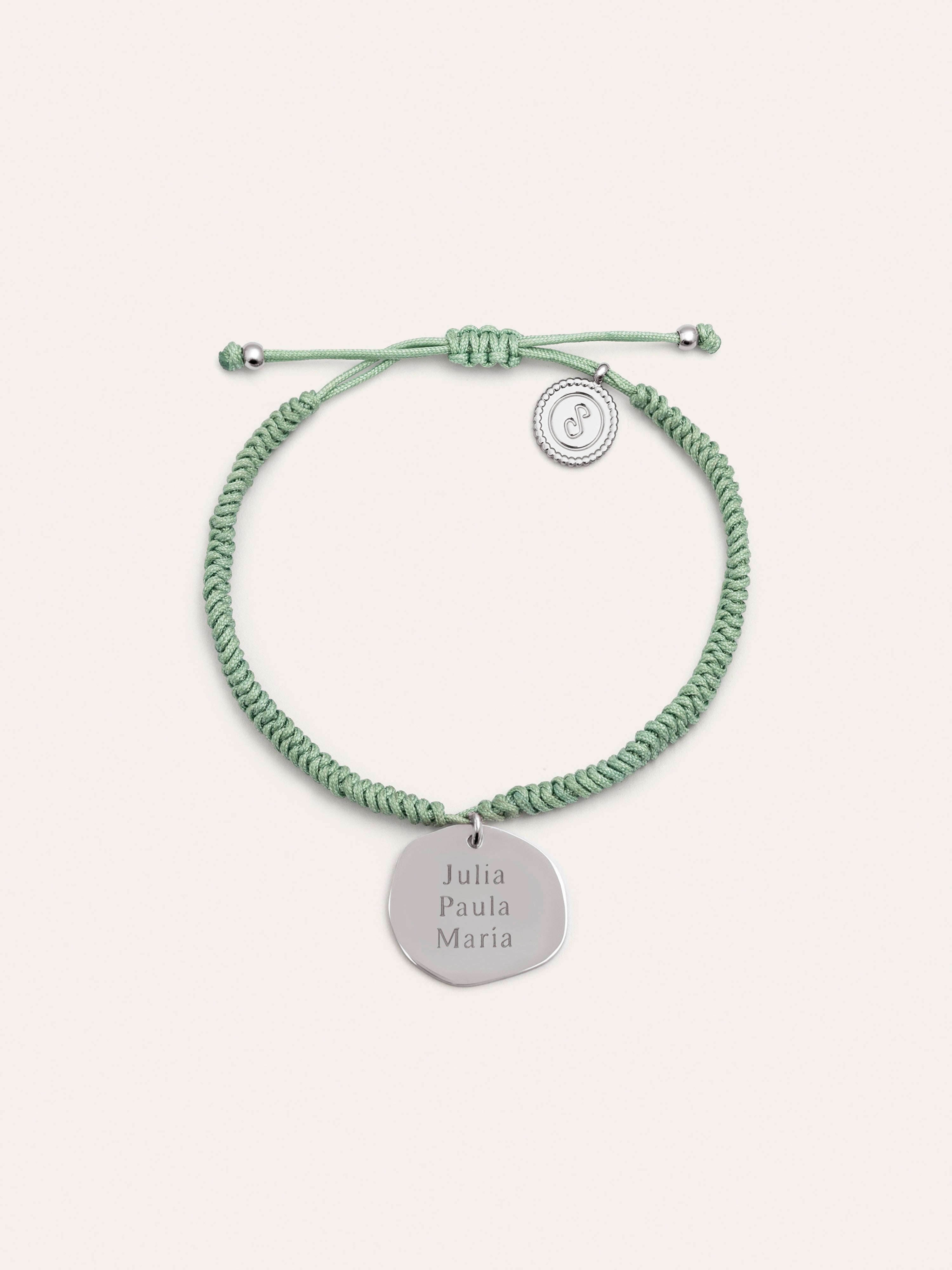 Green Medallion Personalized Stainless Steel Bracelet 