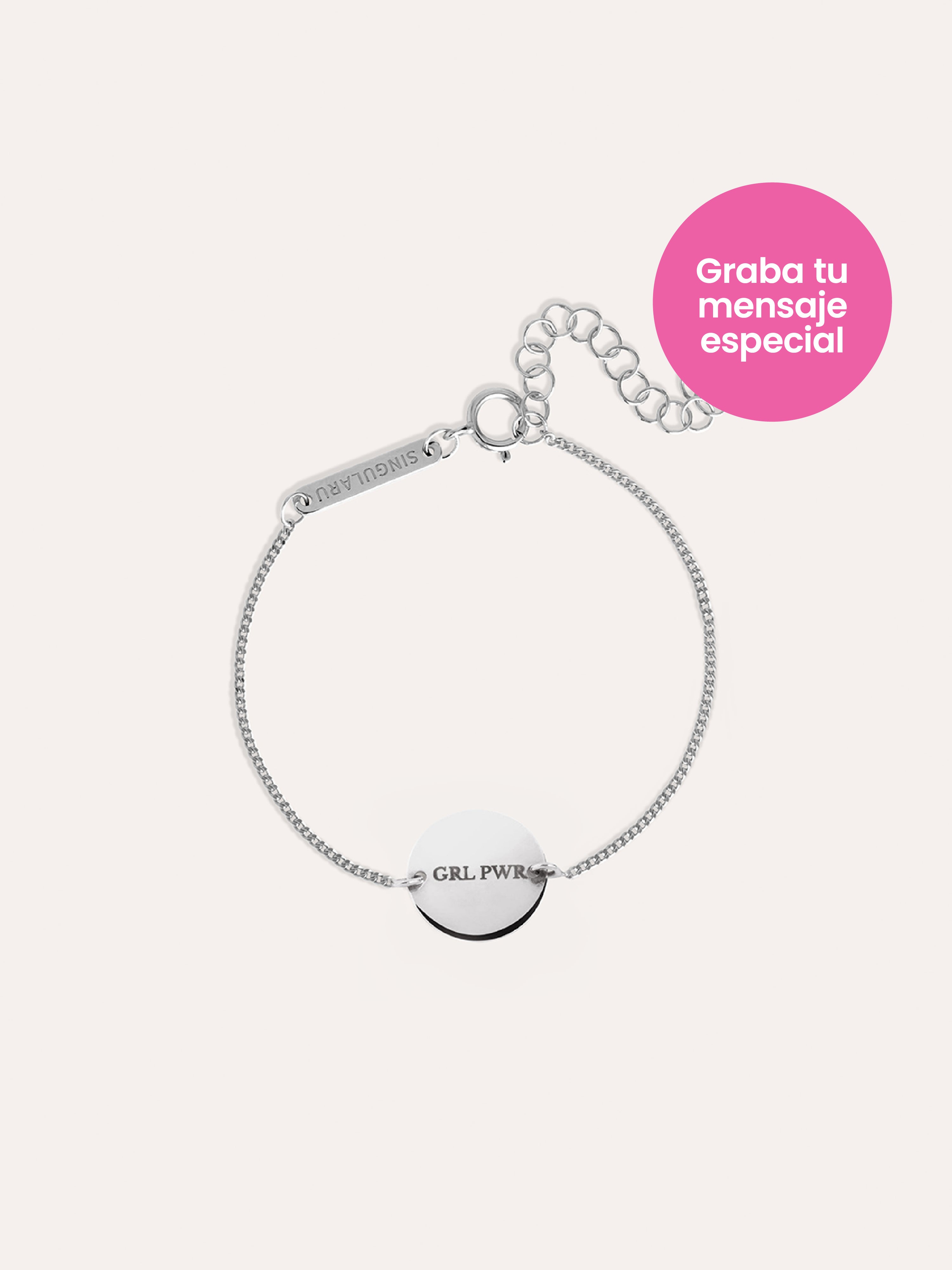 Moon Personalized Silver Bracelet