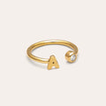 Personalisierter Ring Letter Spark Edelstahl mit 18kt Goldbeschichtung