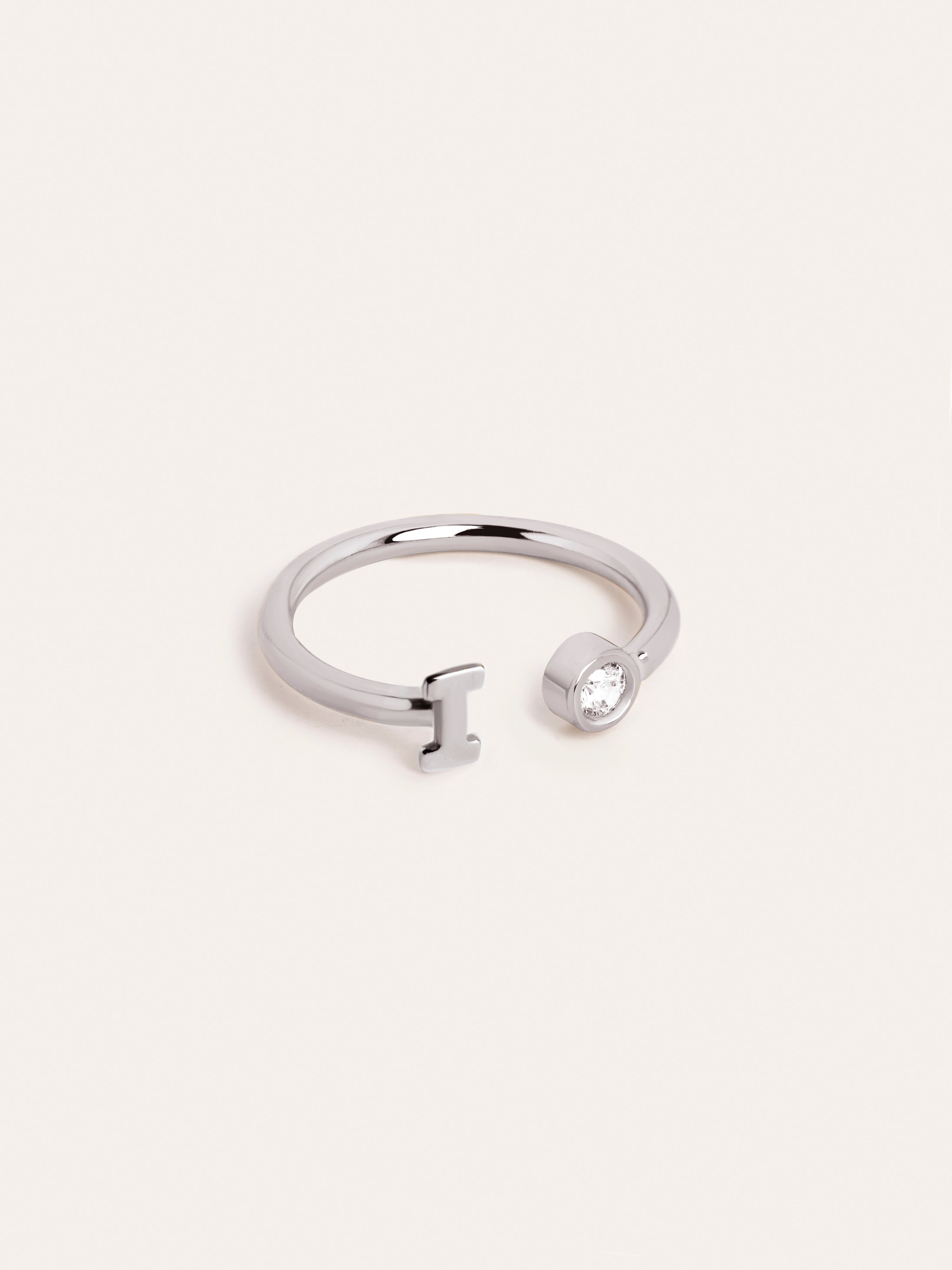 Anillo Personalizado Letter Spark Plata