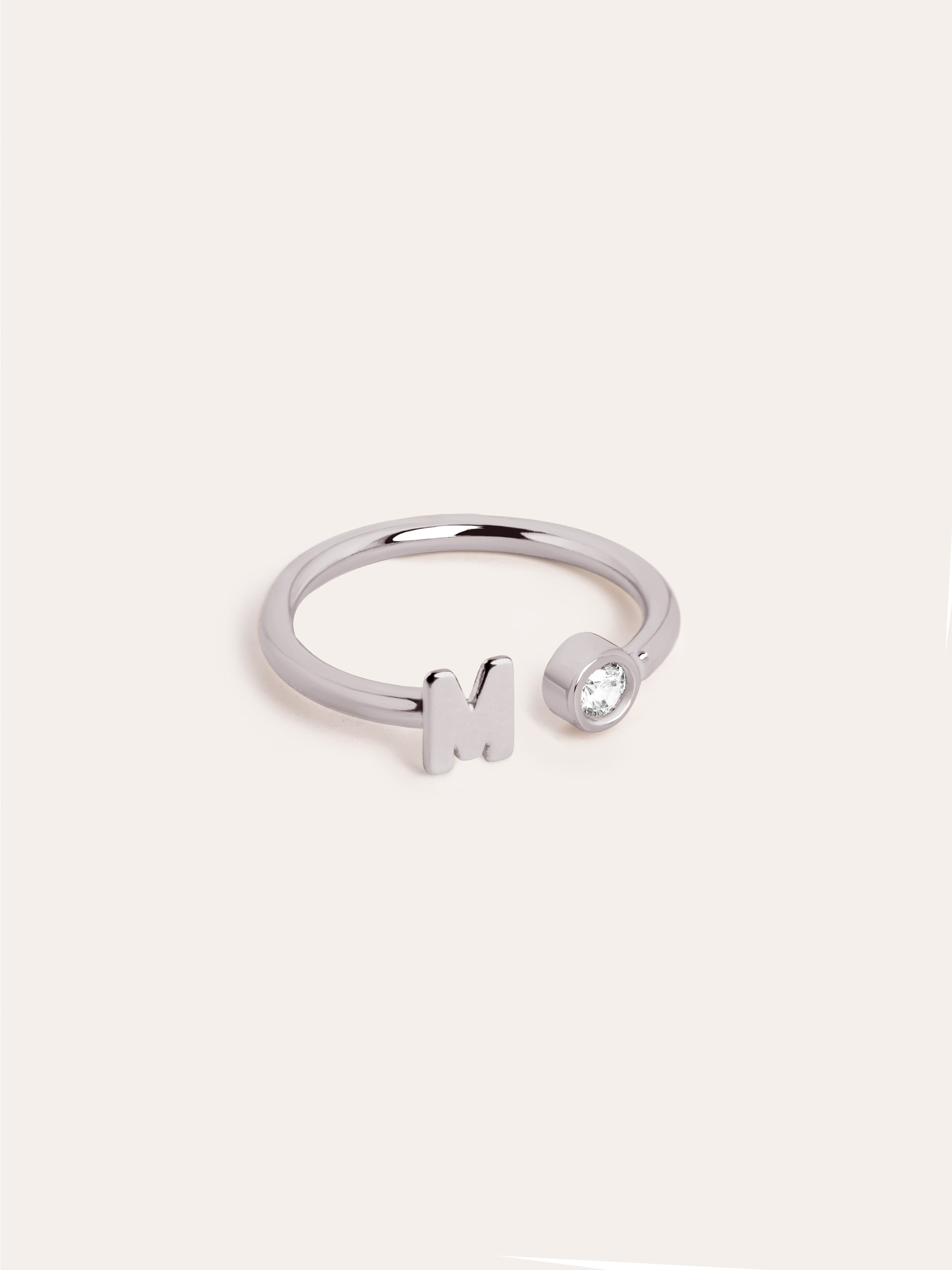 Anillo Personalizado Letter Spark Plata