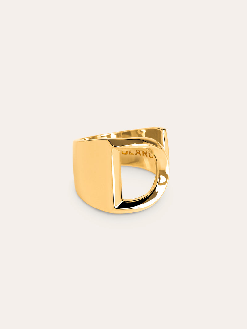 Letter Signet Personalized Gold Ring