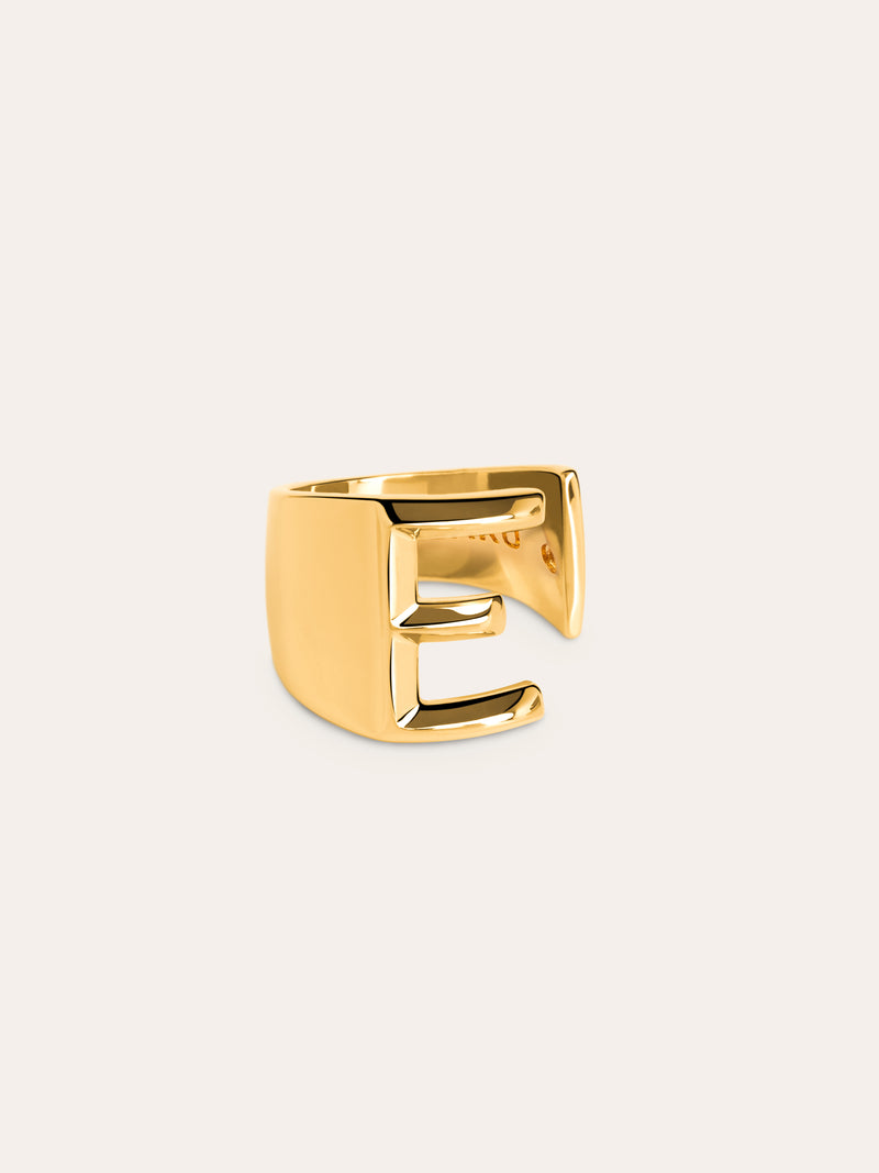 Letter Signet Personalized Gold Ring