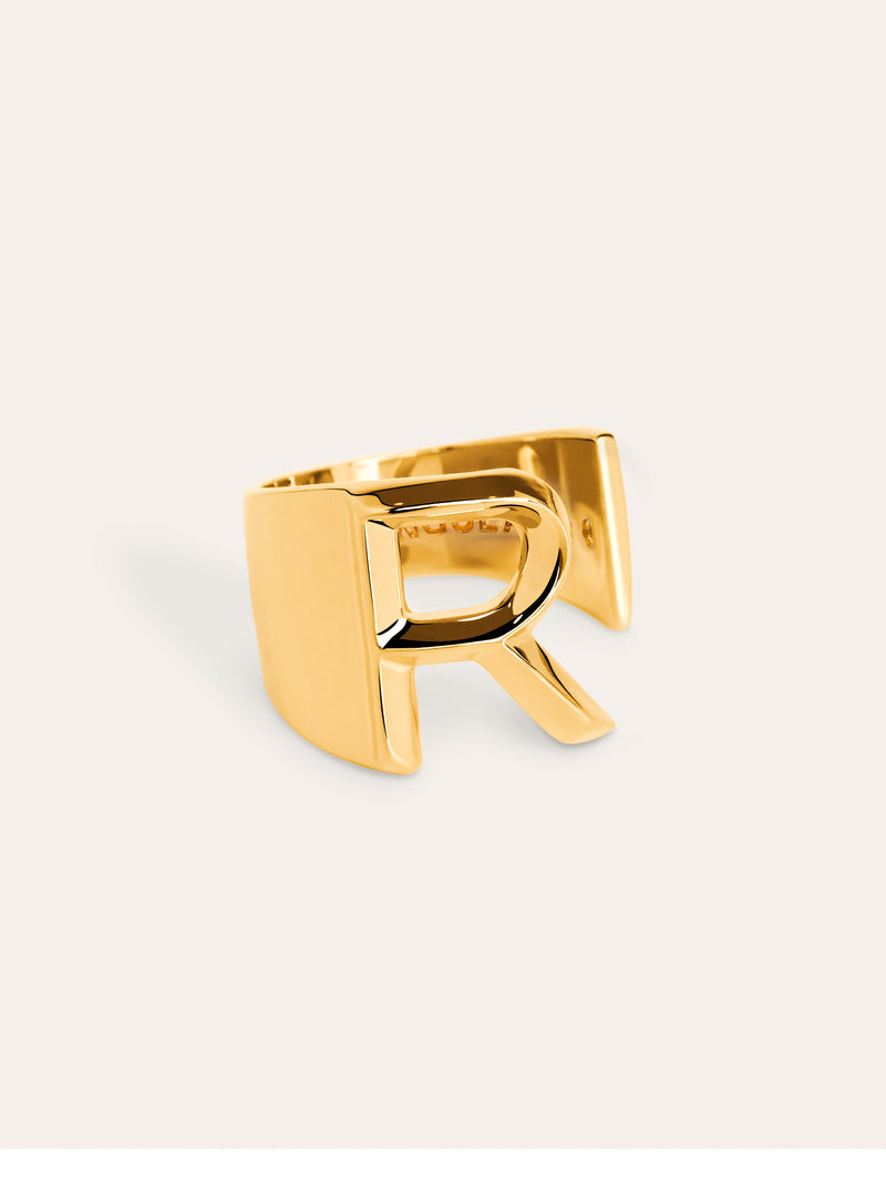 Letter Signet Personalized Gold Ring