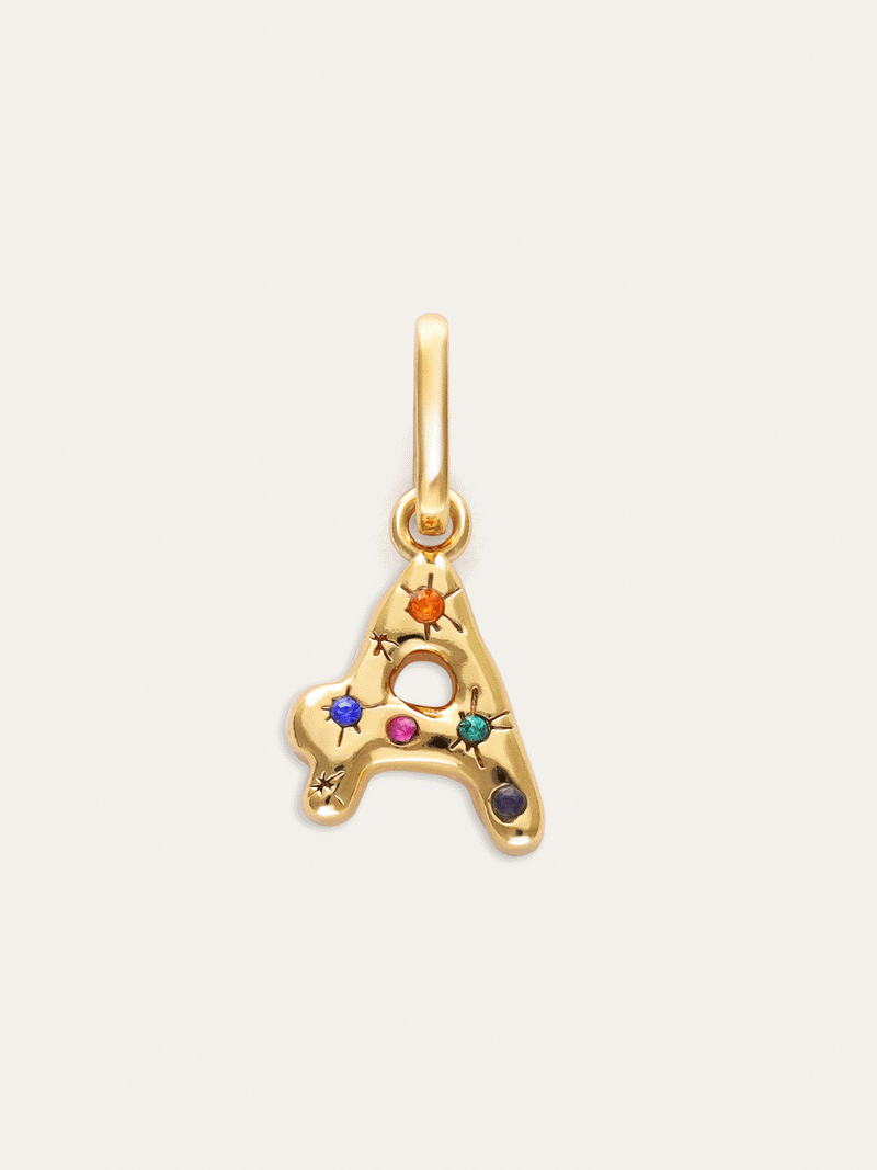 Organic Personalized Colors Gold Charm