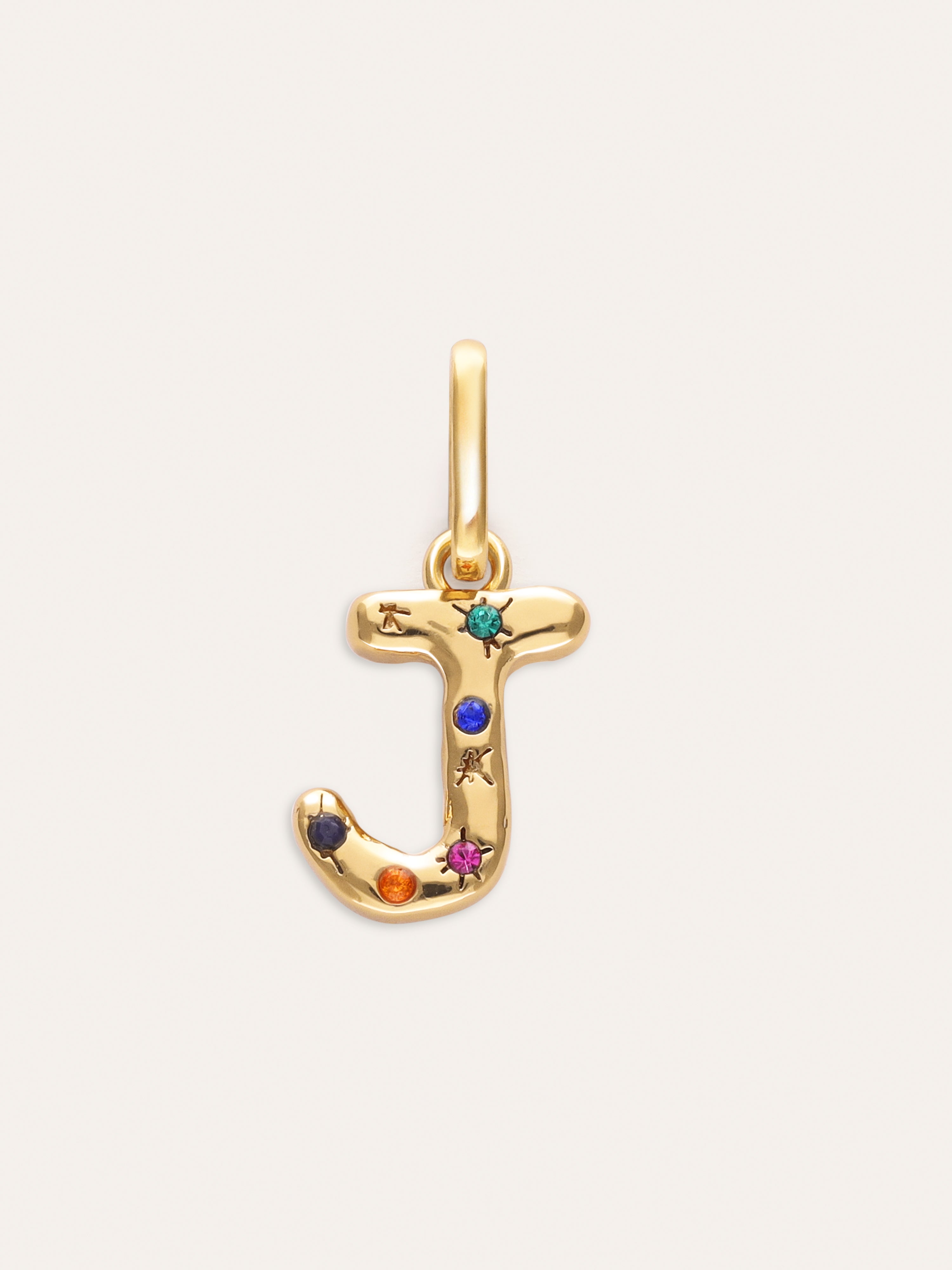 Organic Personalized Colors Gold Charm