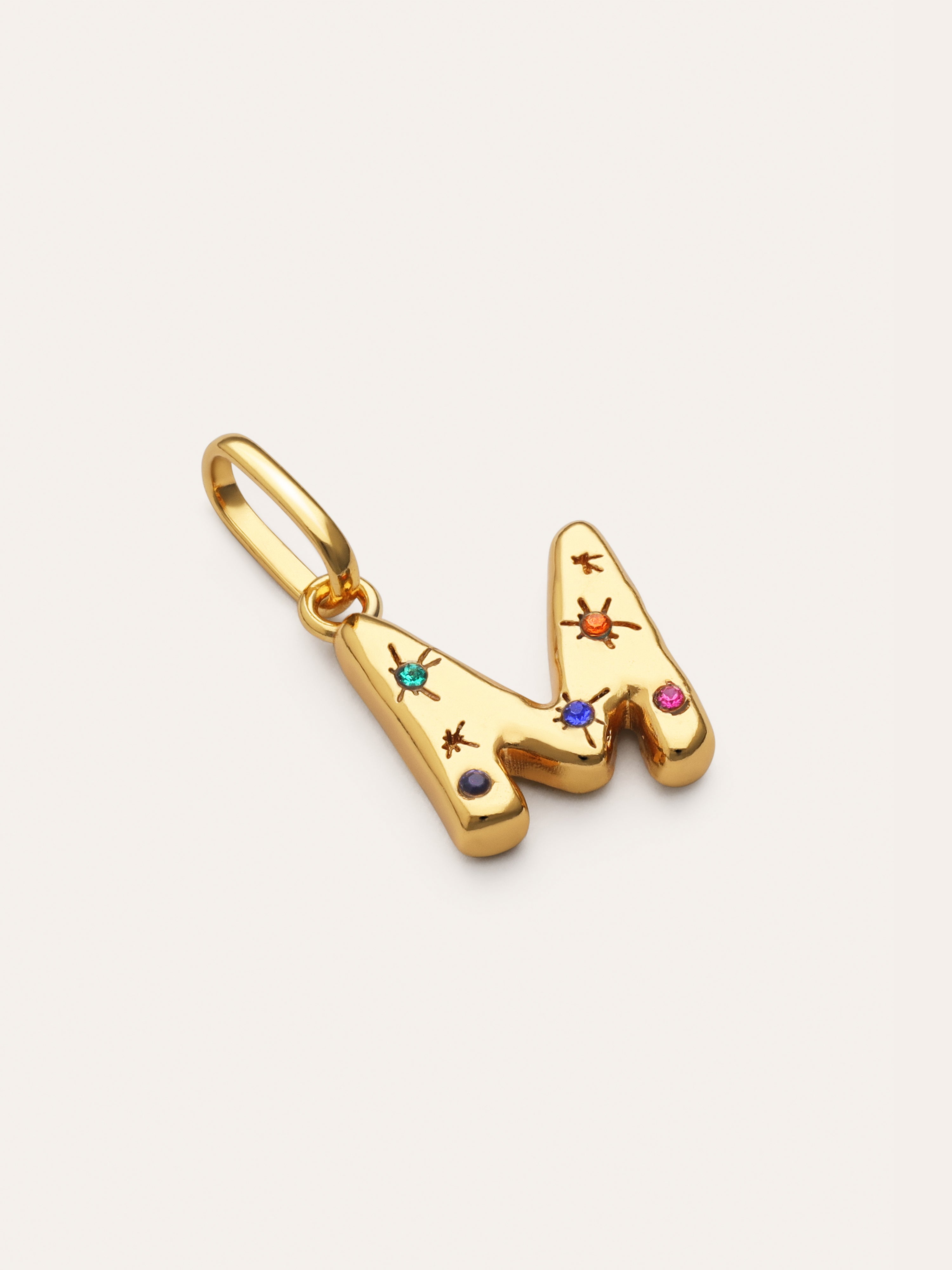 Organic Personalized Colors Gold Charm