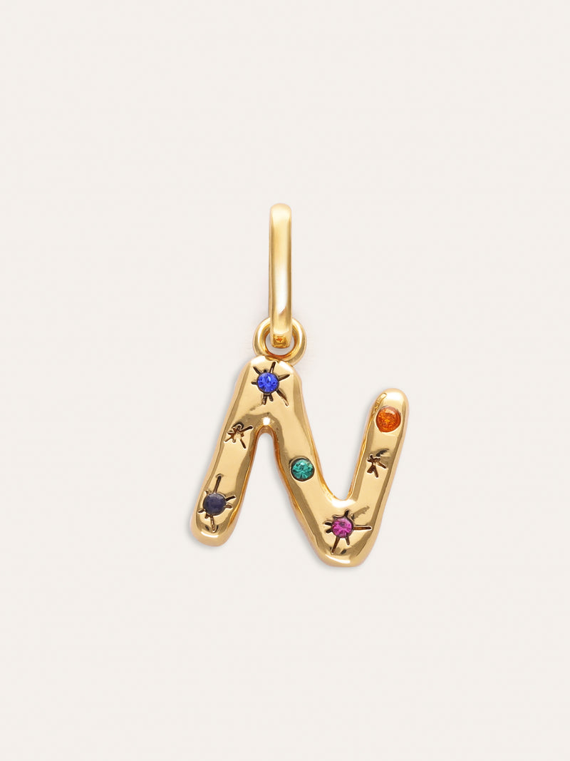 Organic Personalized Colors Gold Charm