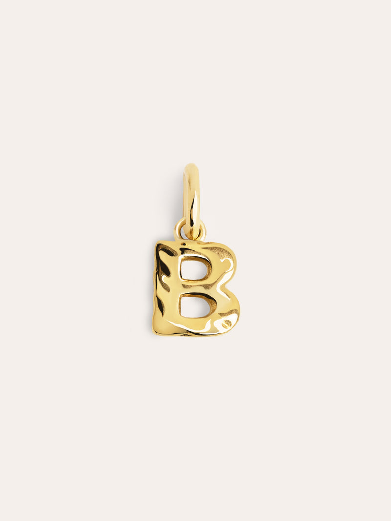 Letter Organic Gold Charm 