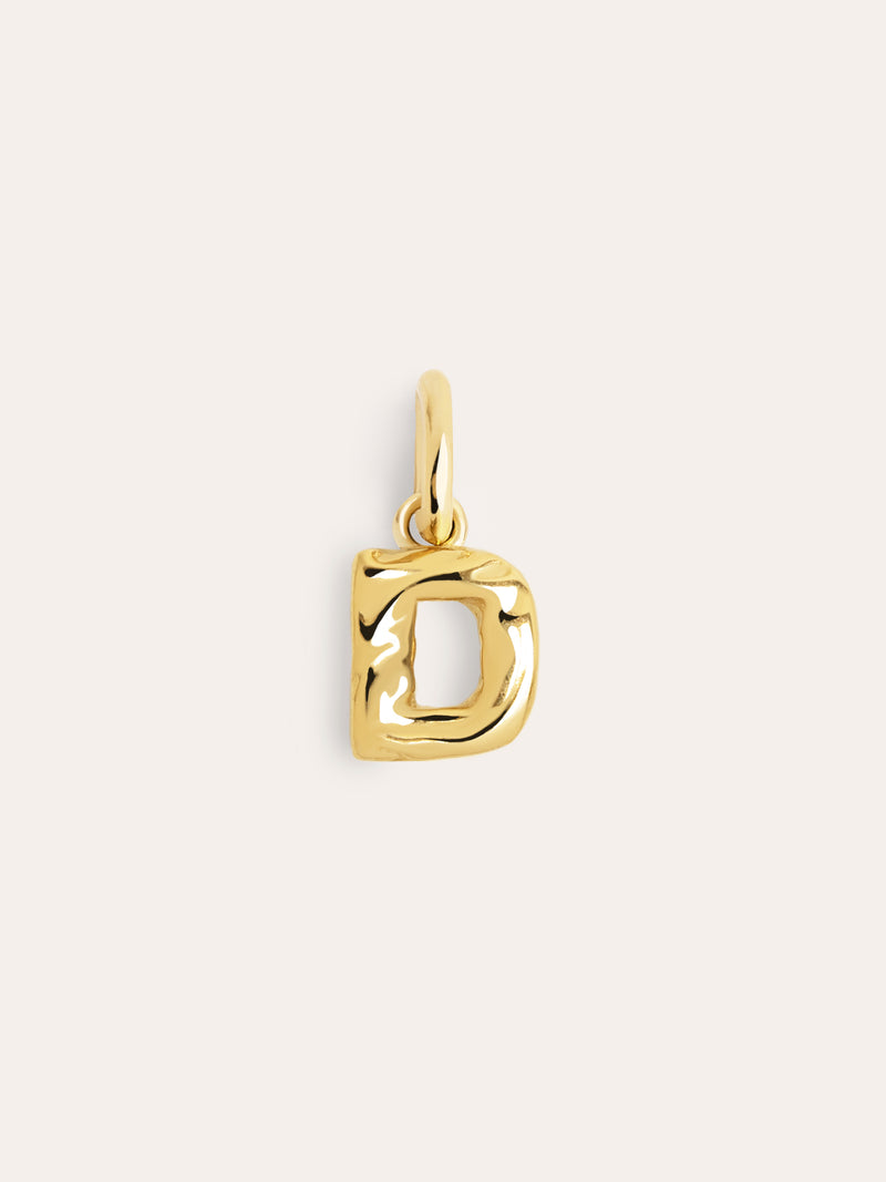 Letter Organic Gold Charm 