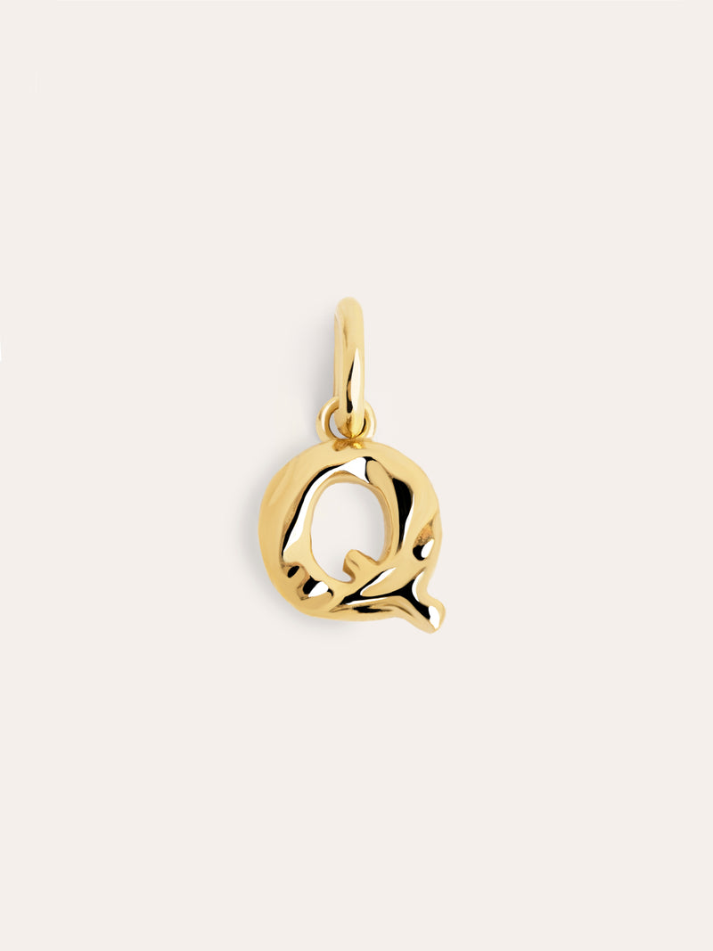 Letter Organic Gold Charm 