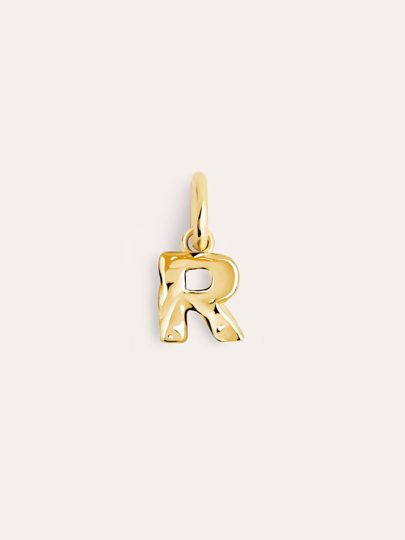 Letter Organic Gold Charm 