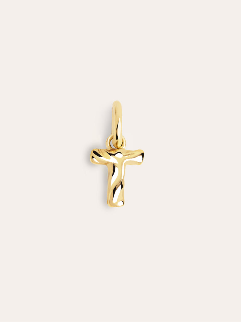 Letter Organic Gold Charm 