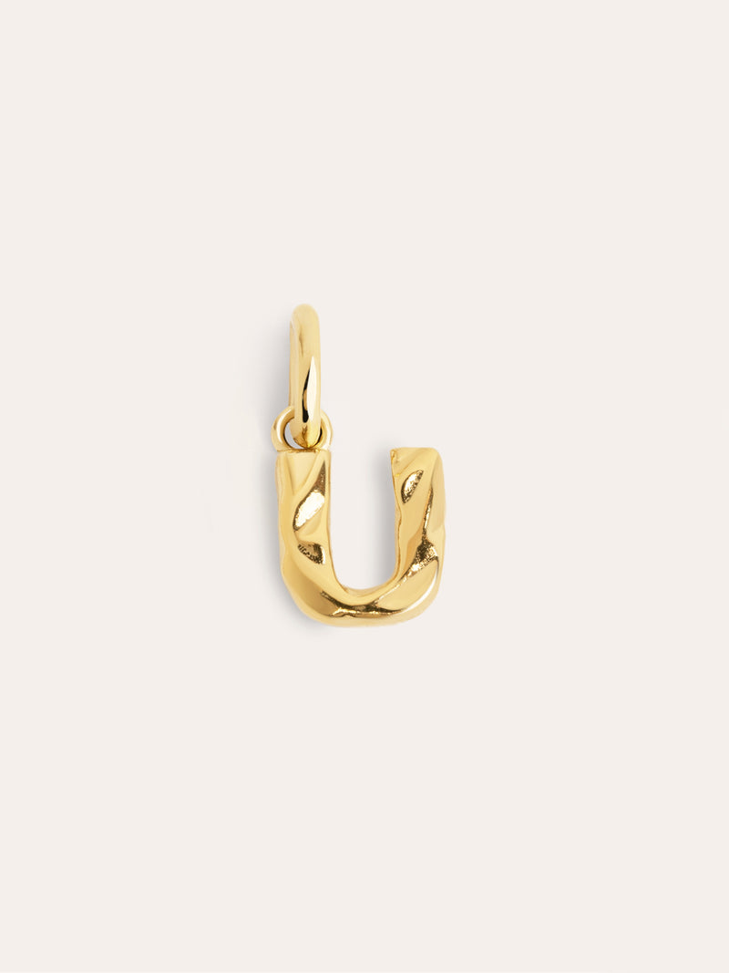 Letter Organic Gold Charm 