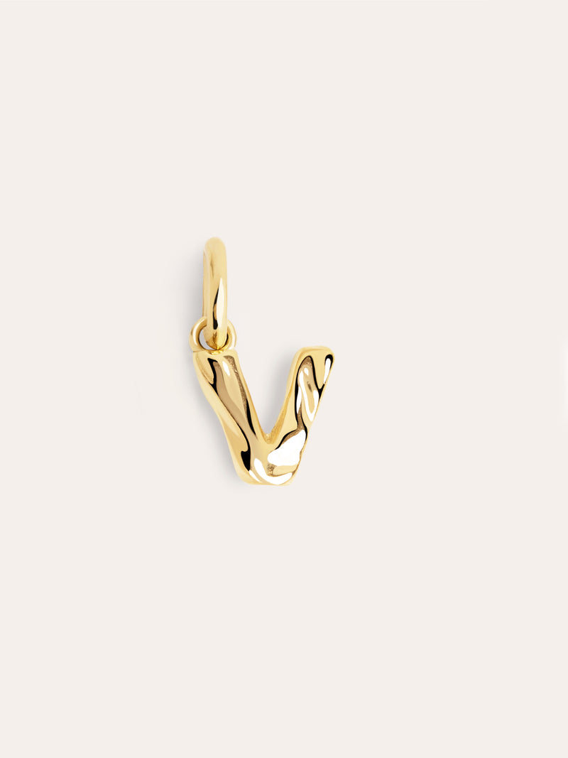 Letter Organic Gold Charm 