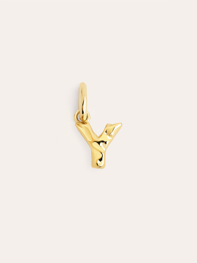 Letter Organic Gold Charm 