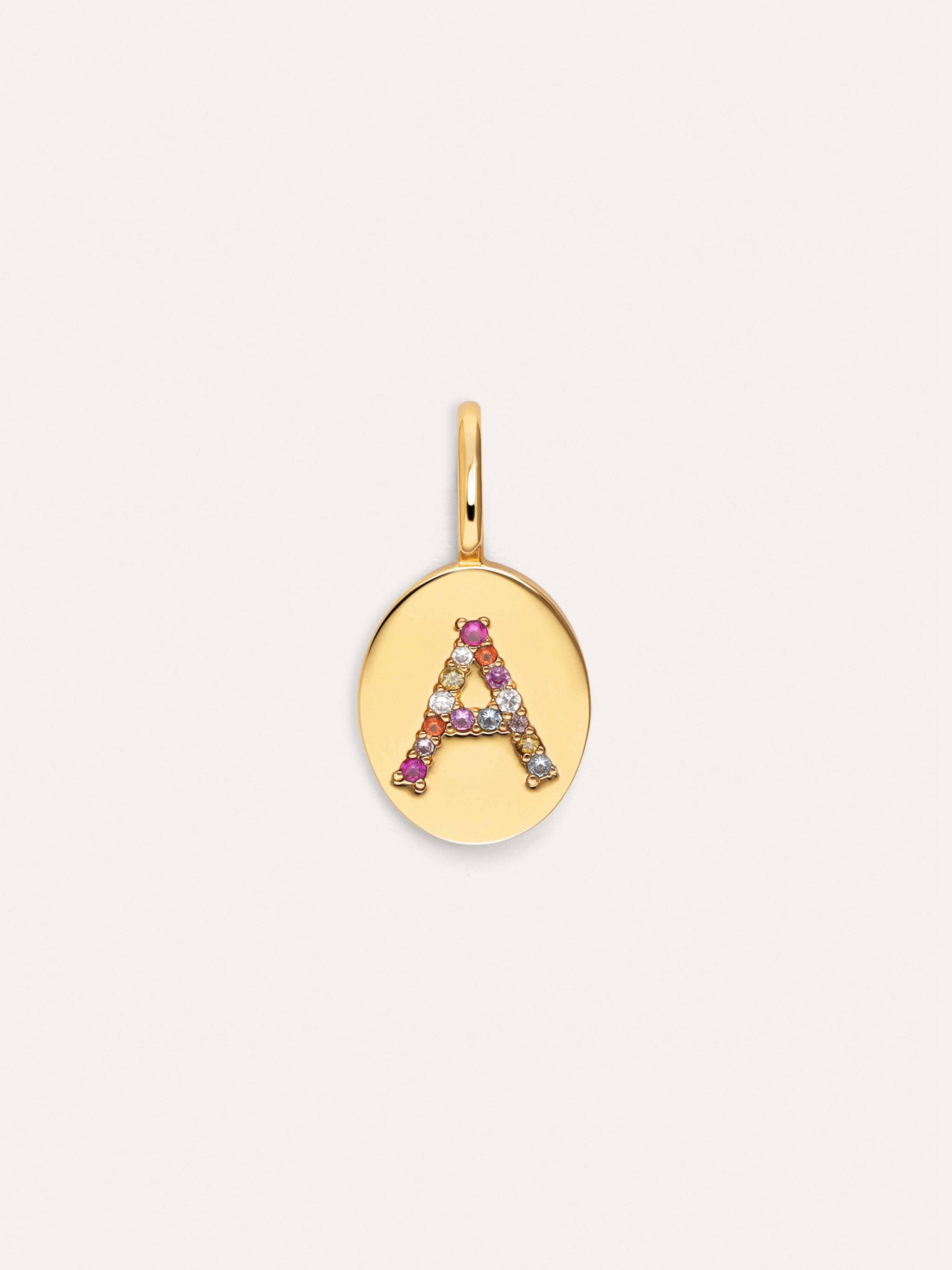 Charm Personalizado Signet Letter Colors Baño Oro