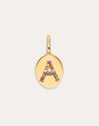 Charm Personalizado Signet Letter Colors Baño Oro