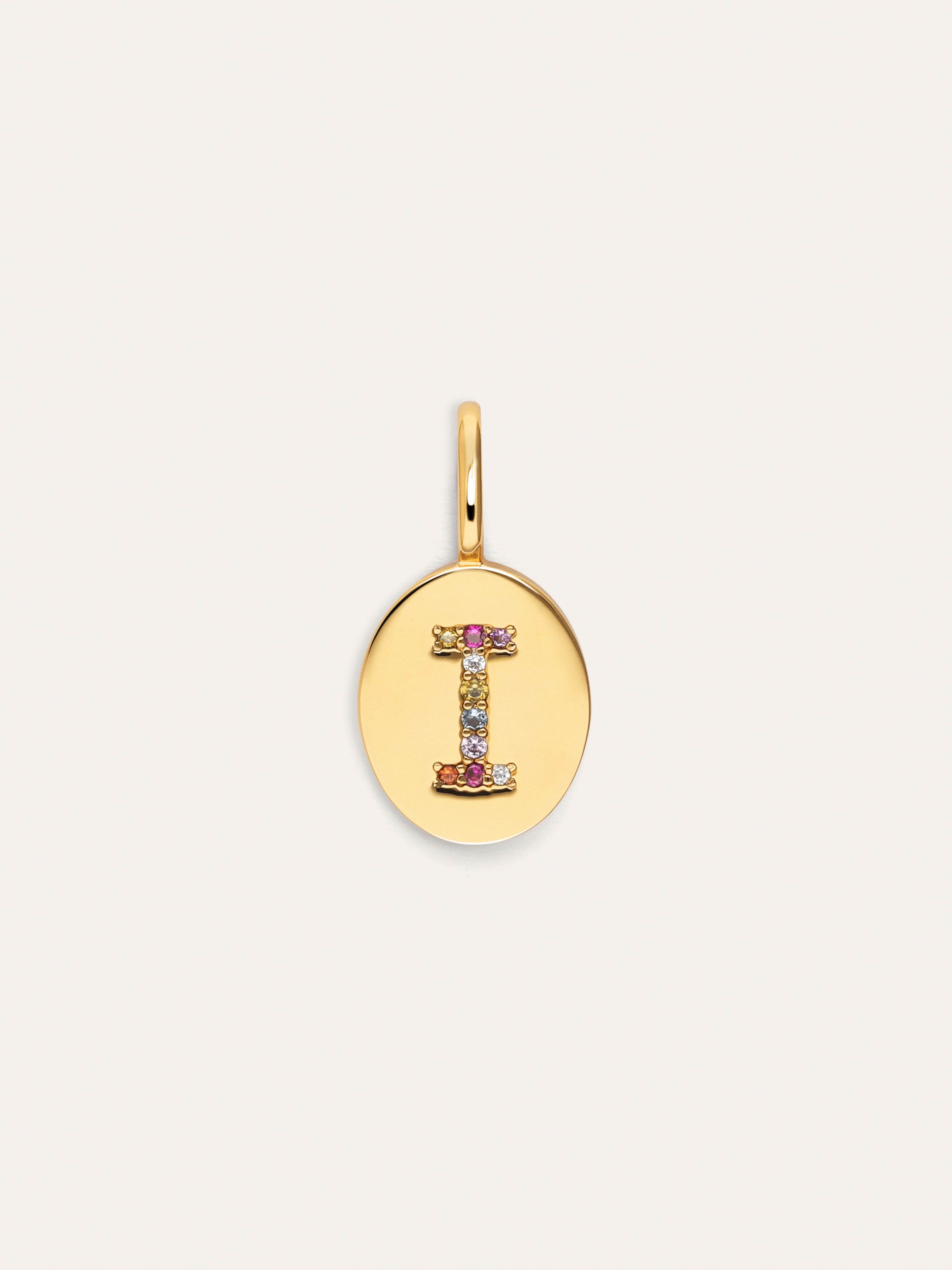 Charm Personalizado Signet Letter Colors Baño Oro