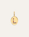Charm Personalizado Signet Letter Colors Baño Oro
