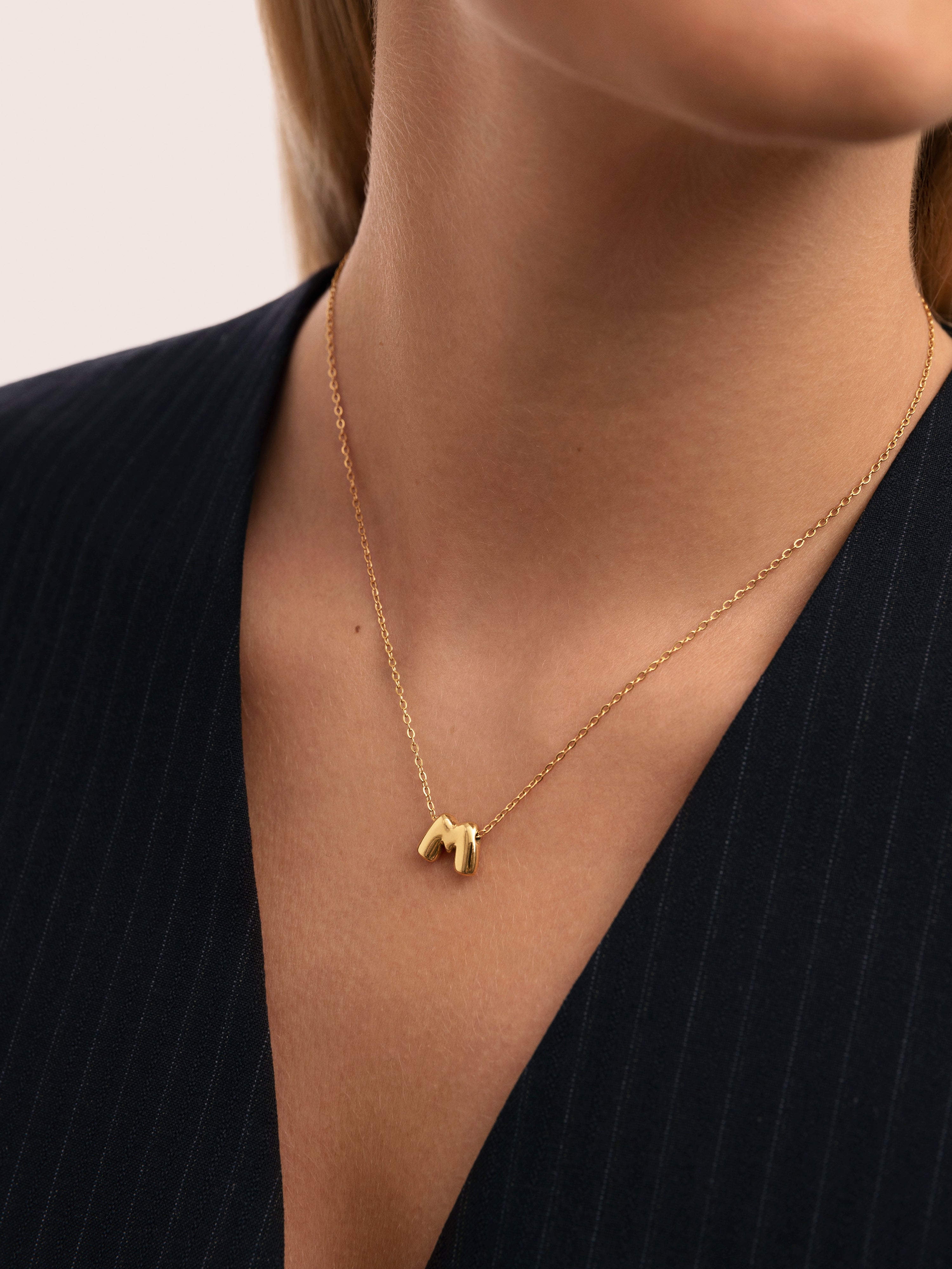 Hailey Letter Stainless Steel Gold Necklace