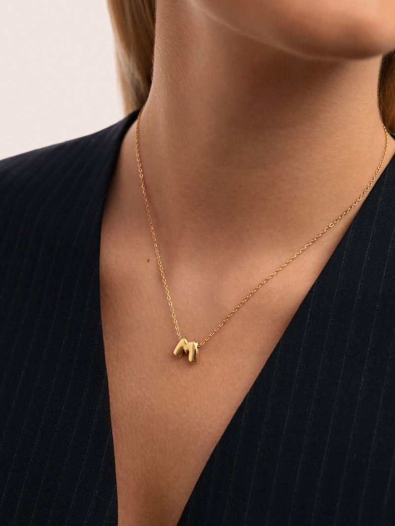 Hailey Letter Stainless Steel Gold Necklace