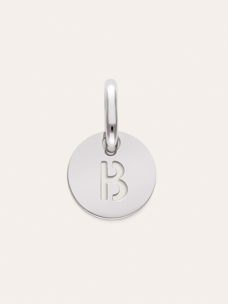 Mini Medallion Letter Charm Steel