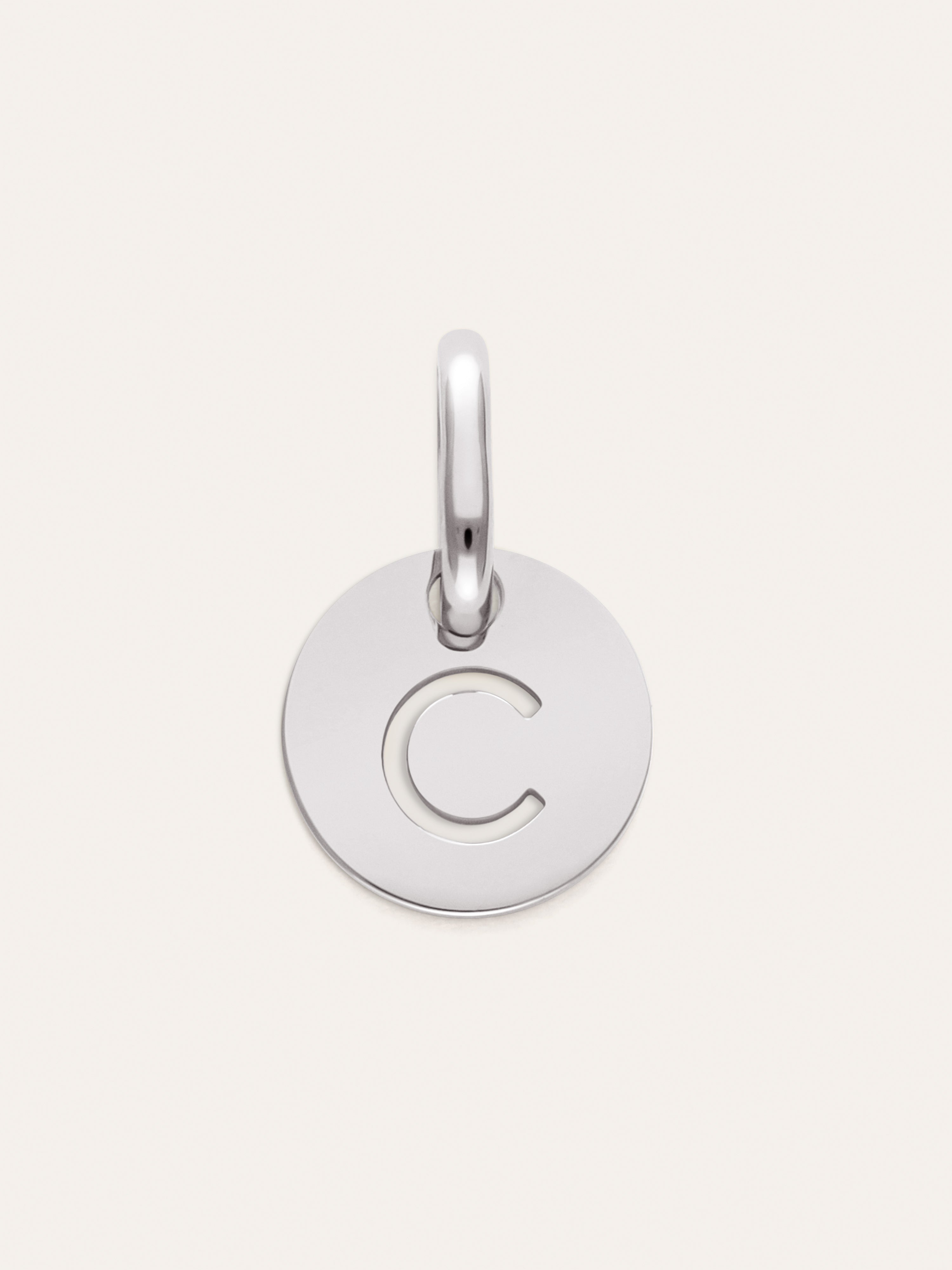 Mini Medallion Letter Charm Steel