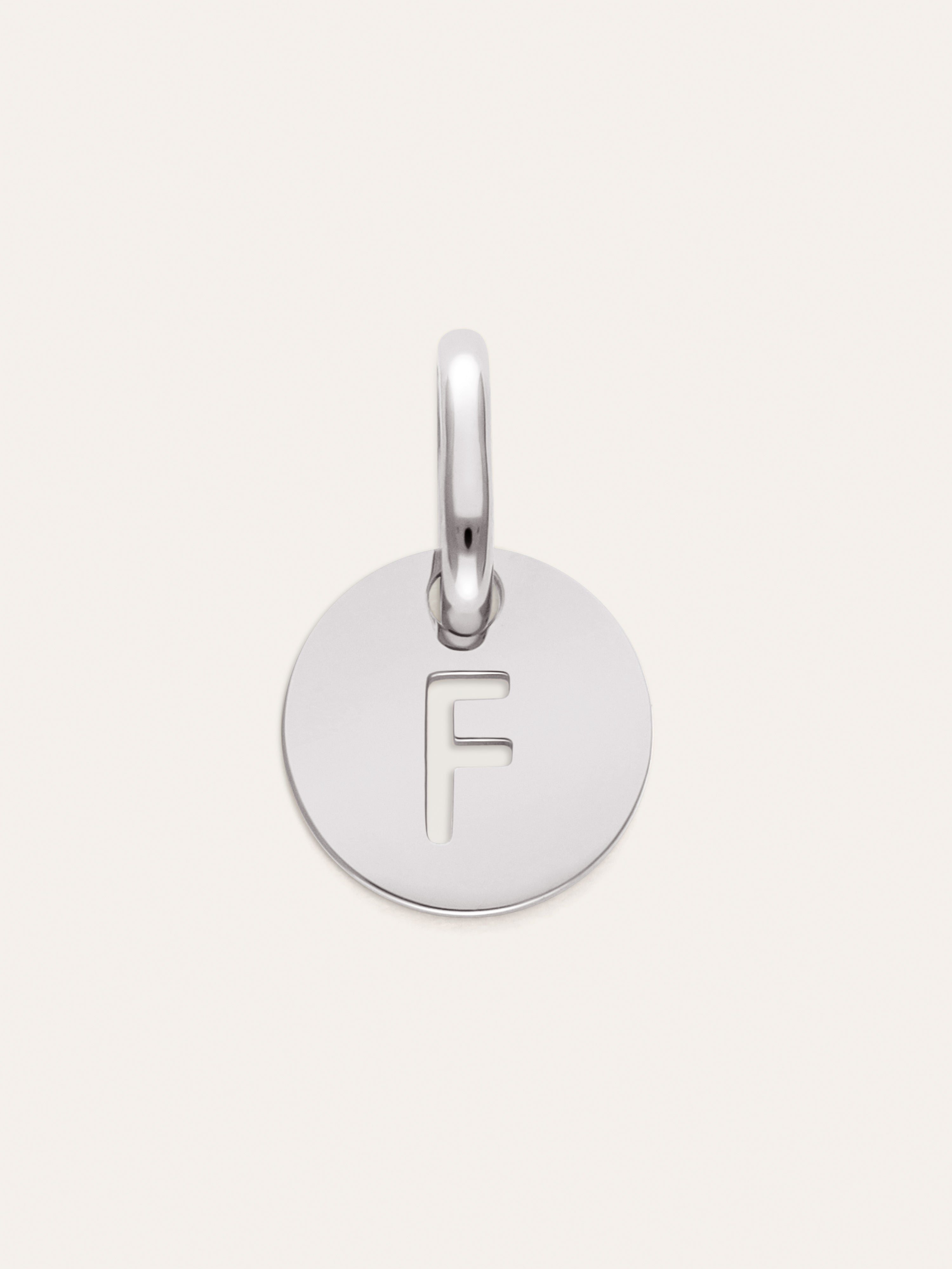 Mini Medallion Letter Charm Steel