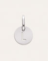 Mini Medallion Letter Charm Steel
