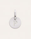 Mini Medallion Letter Charm Steel