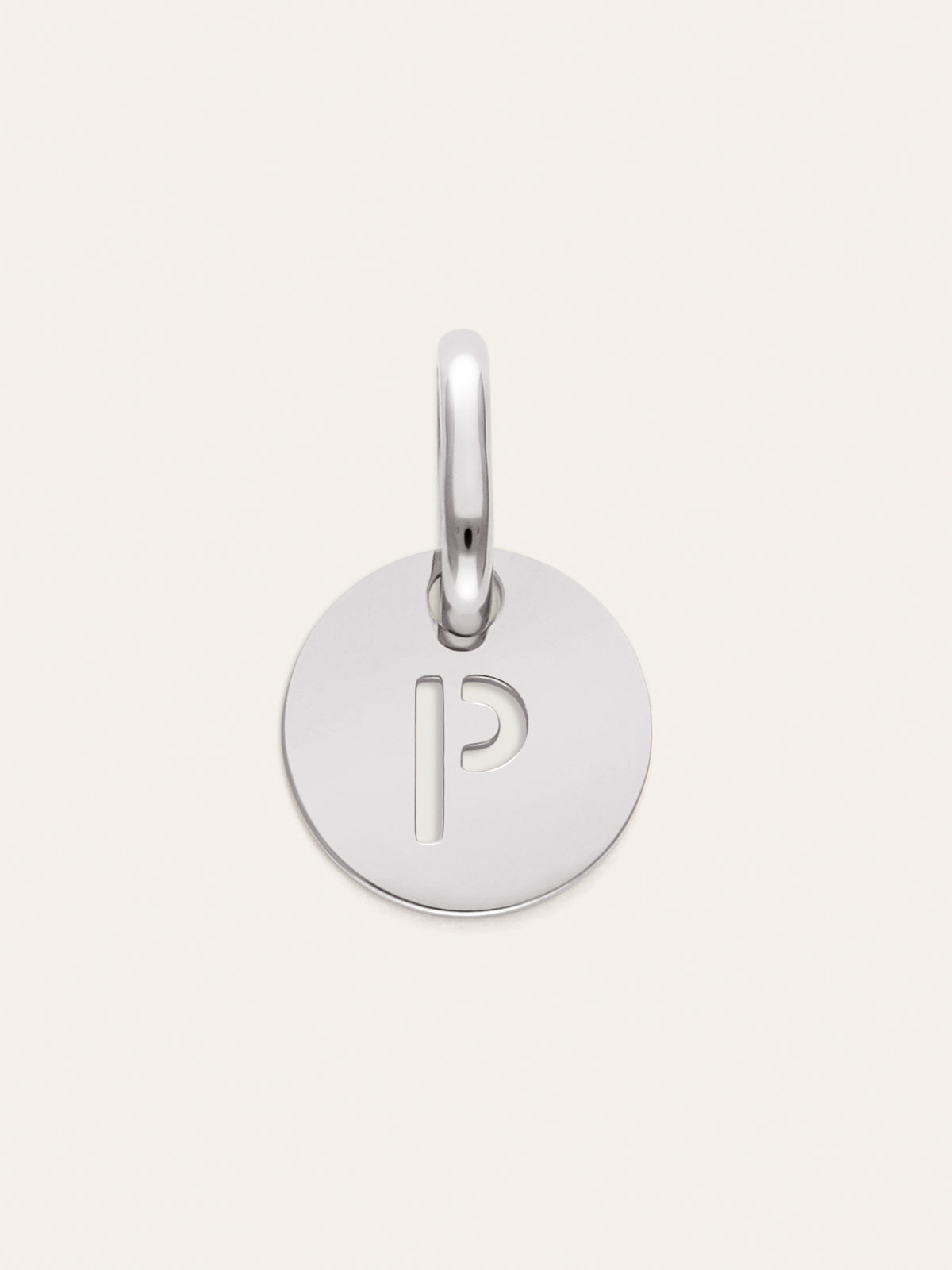 Mini Medallion Letter Charm Steel