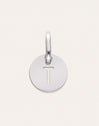 Mini Medallion Letter Charm Steel