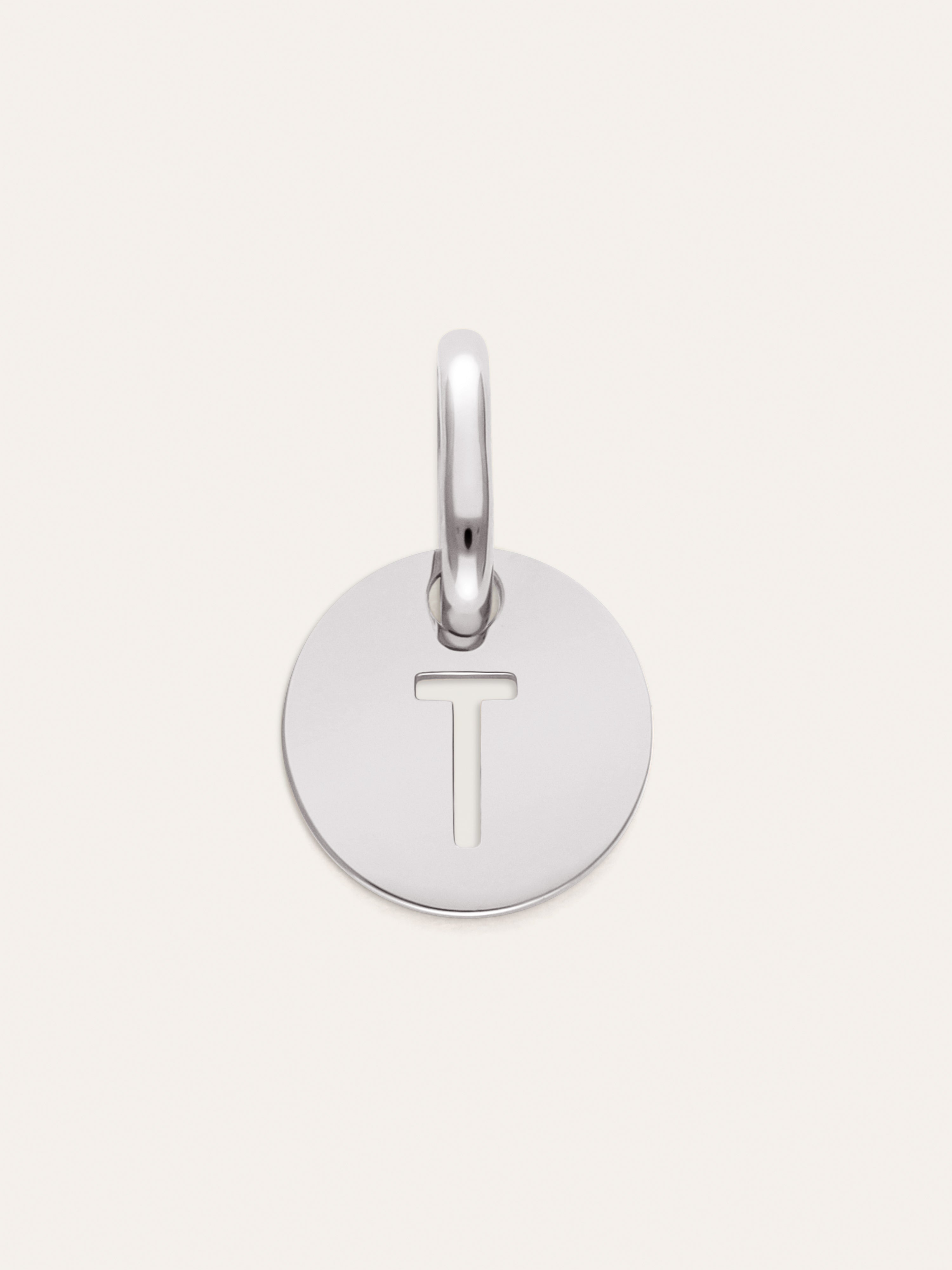 Mini Medallion Letter Charm Steel