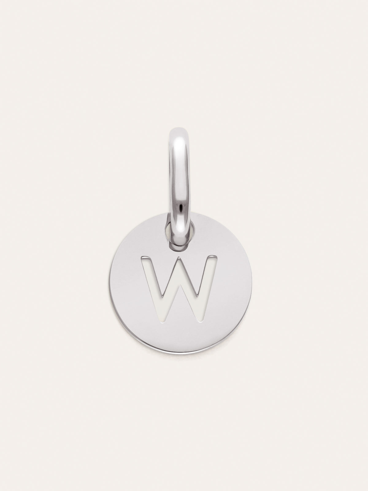 Mini Medallion Letter Charm Steel