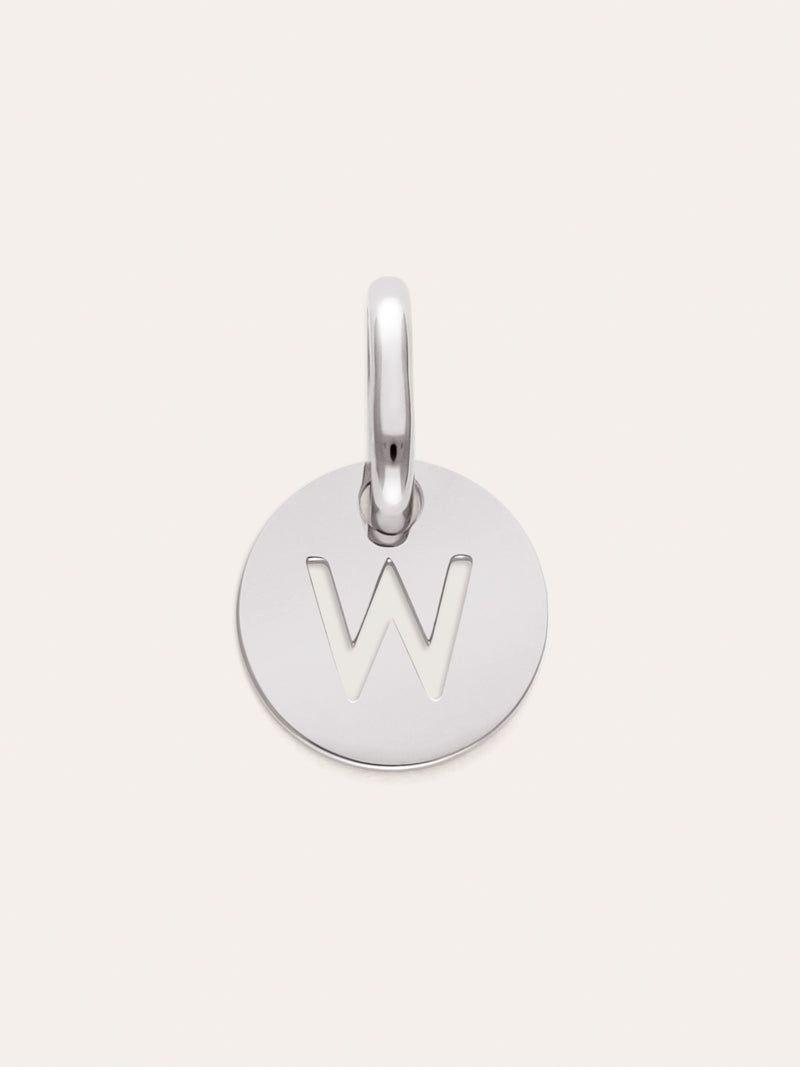 Mini Medallion Letter Charm Steel
