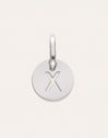 Mini Medallion Letter Charm Steel